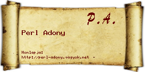 Perl Adony névjegykártya